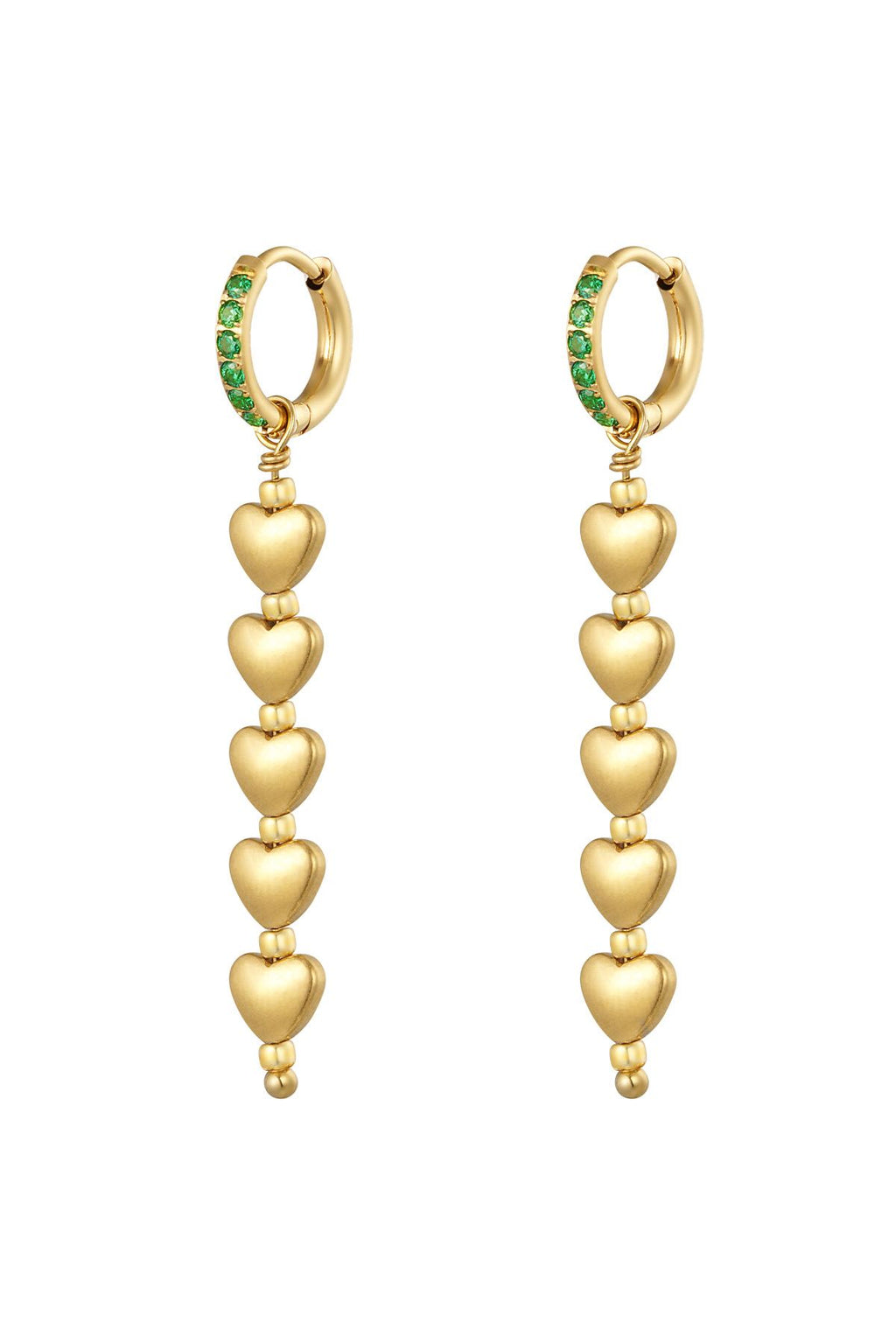 Oorbellen met vijf hartjes