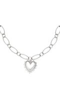 Big chunky heart ketting bovenaanzicht
