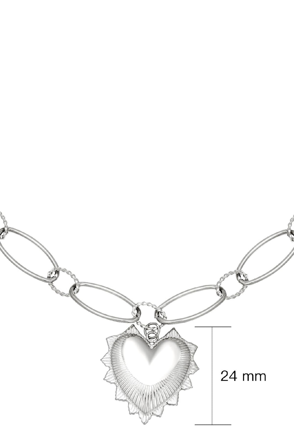 Big chunky heart ketting detail