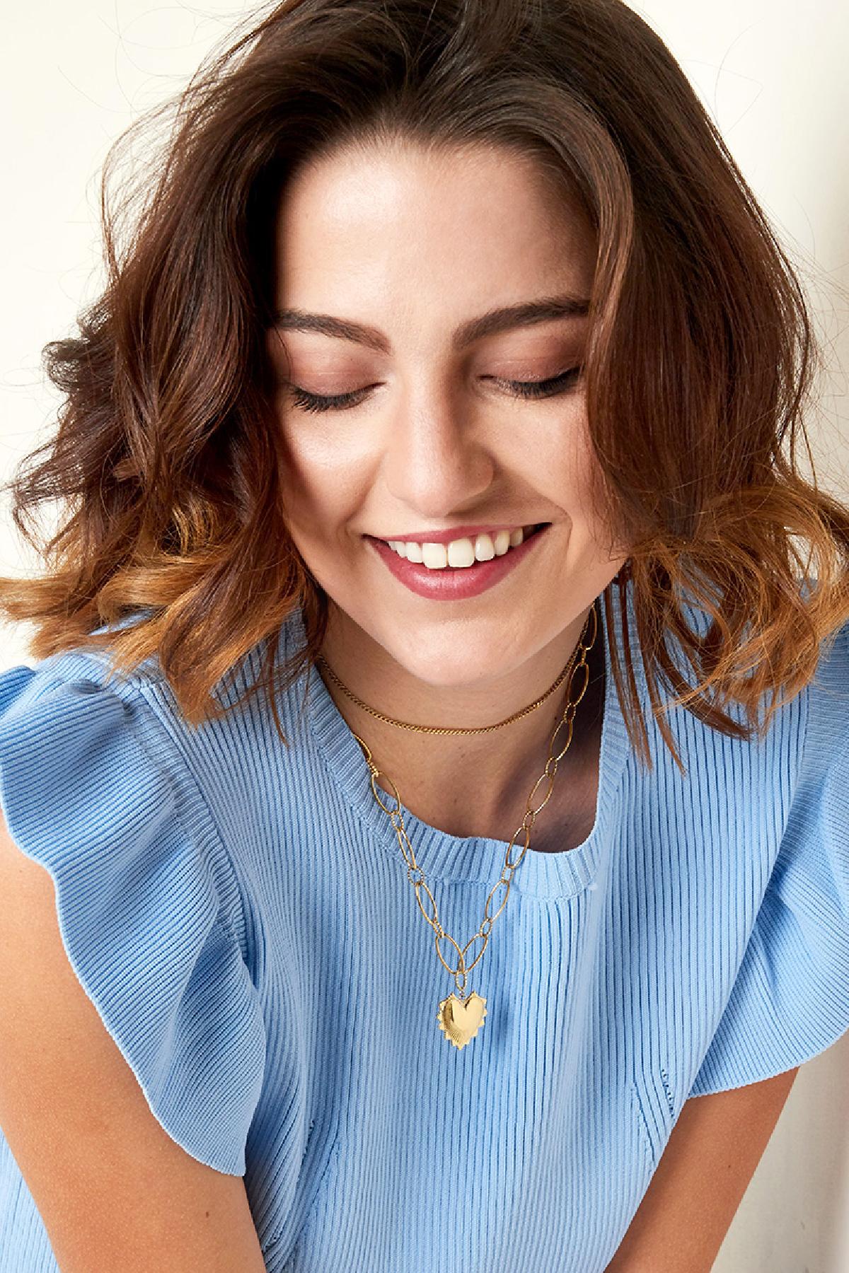 Big chunky heart ketting