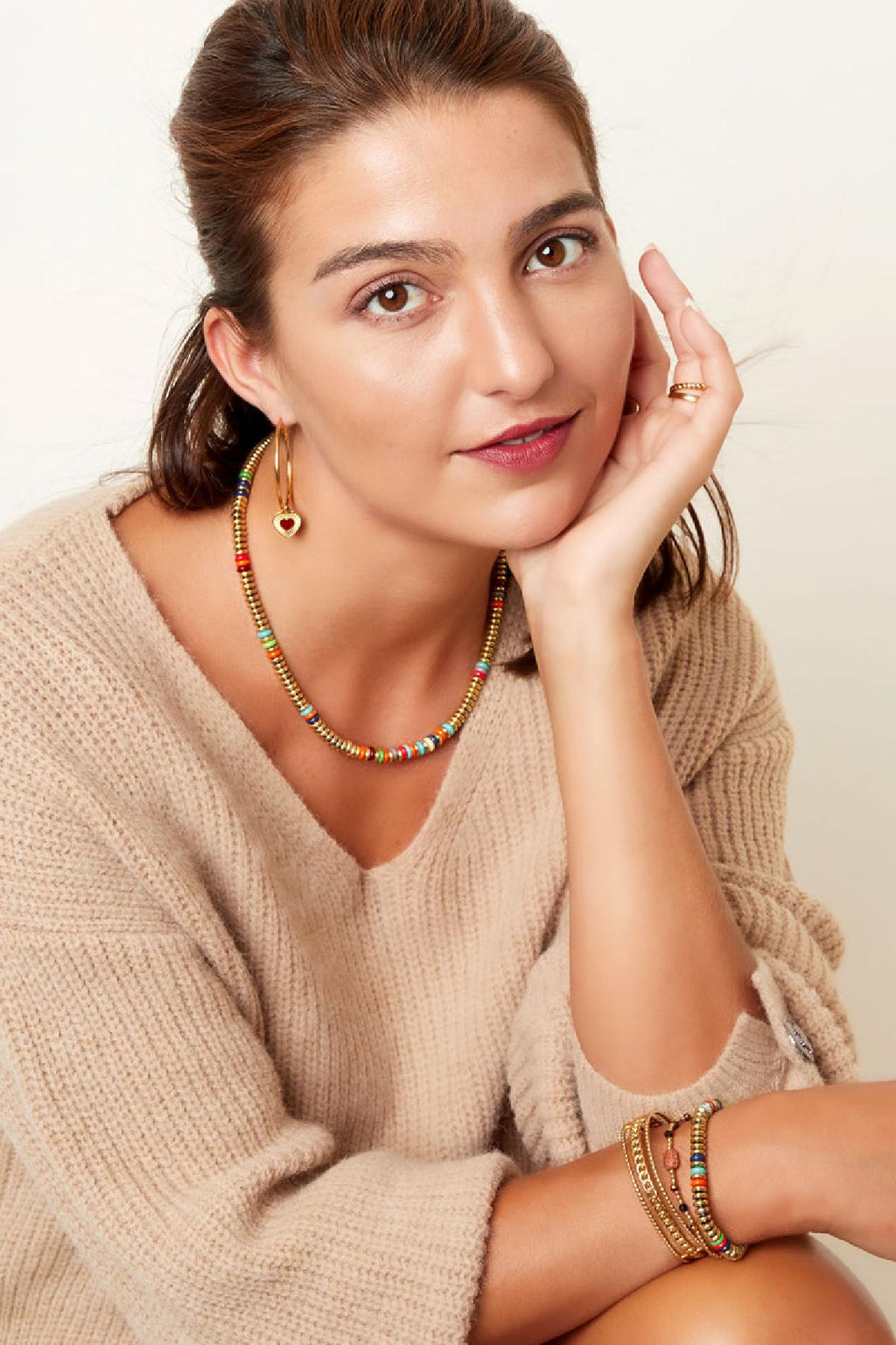 Ketting met platte kralen model