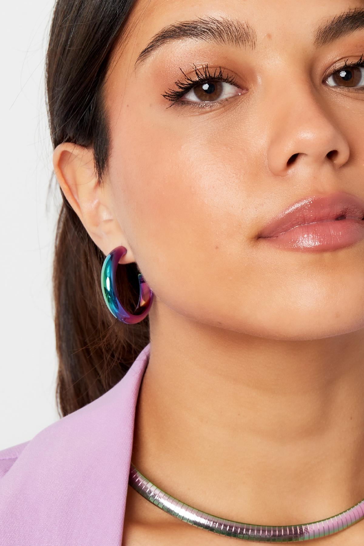 Oorbellen holografisch halve cirkel