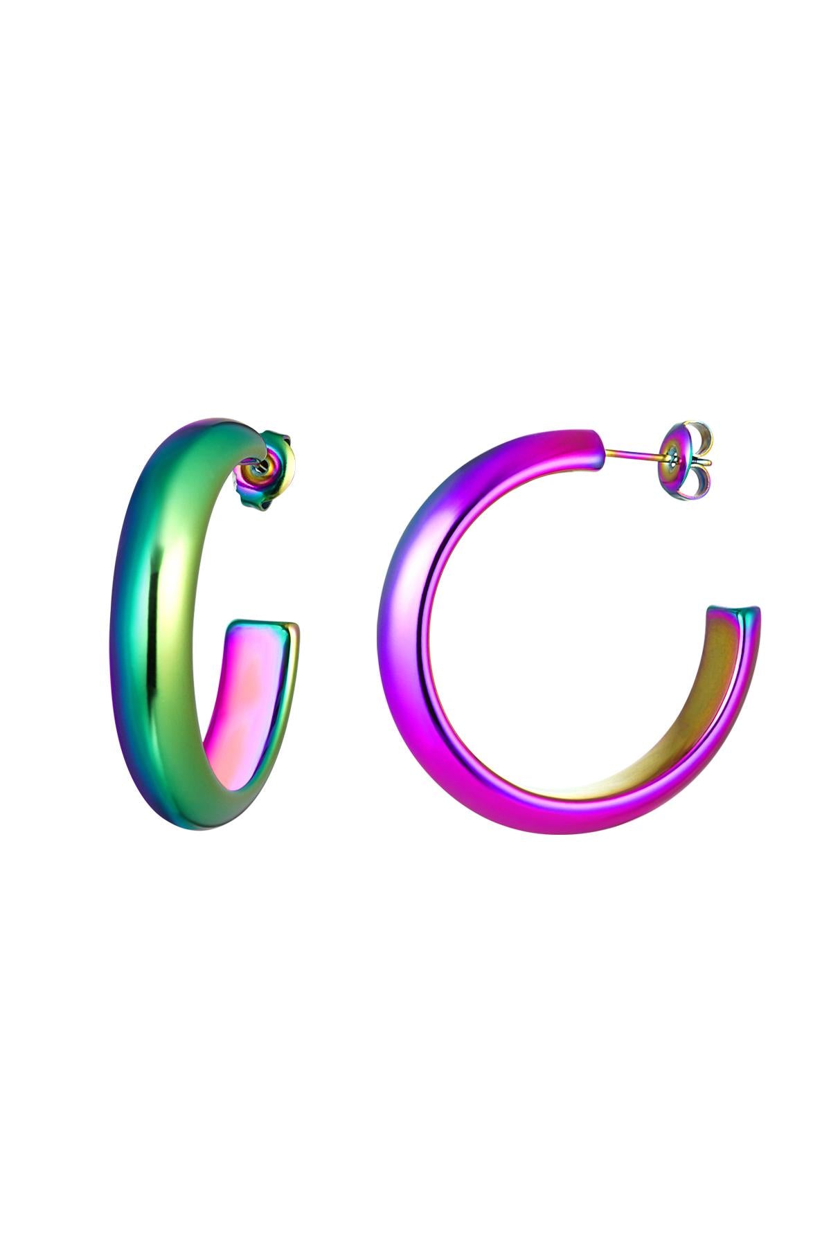 Oorbellen holografisch halve cirkel