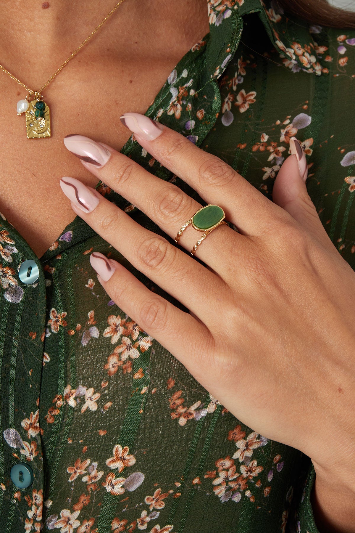 Ring klassiek langwerpige steen