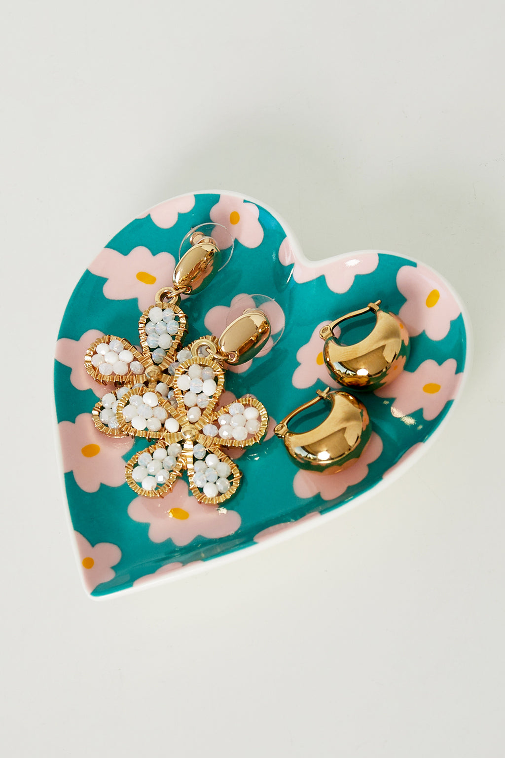 Hart sieradenschaaltje Bloemen