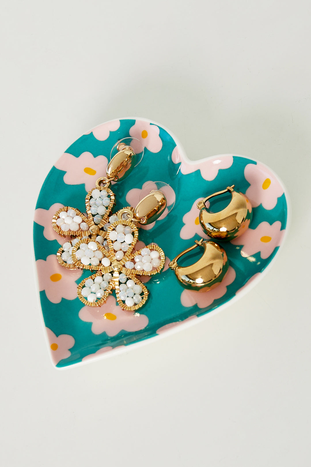 Hart sieradenschaaltje Bloemen