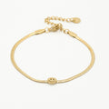 Snake bracelet met smiley - Goud
