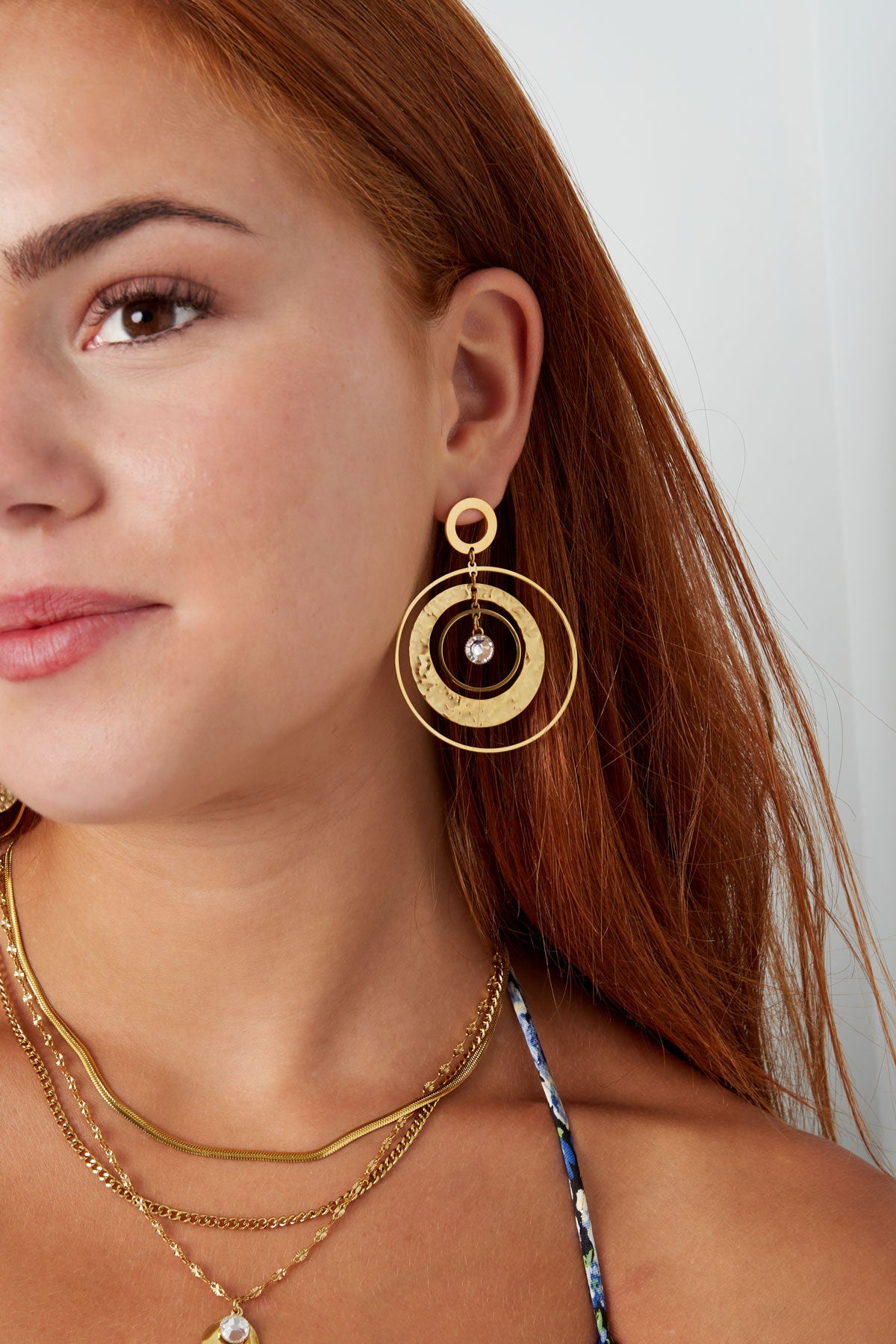 Oorbellen dromenvanger met steen